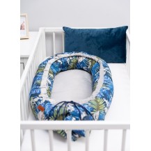 SENSILLO Kokon Velvet 80x45 Papugi niebieski