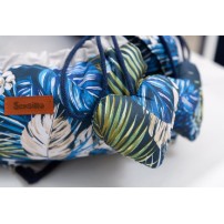 SENSILLO Kokon Velvet 80x45 Papugi niebieski