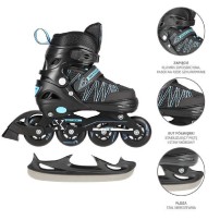 Rolki 2w1 Nils NH11912 M(35-38) czarno-niebieskie