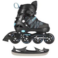 Rolki 2w1 Nils NH11912 M(35-38) czarno-niebieskie