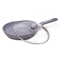 Patelnia Granitowa Kamille KM4270-GR 22 cm + Pokrywka