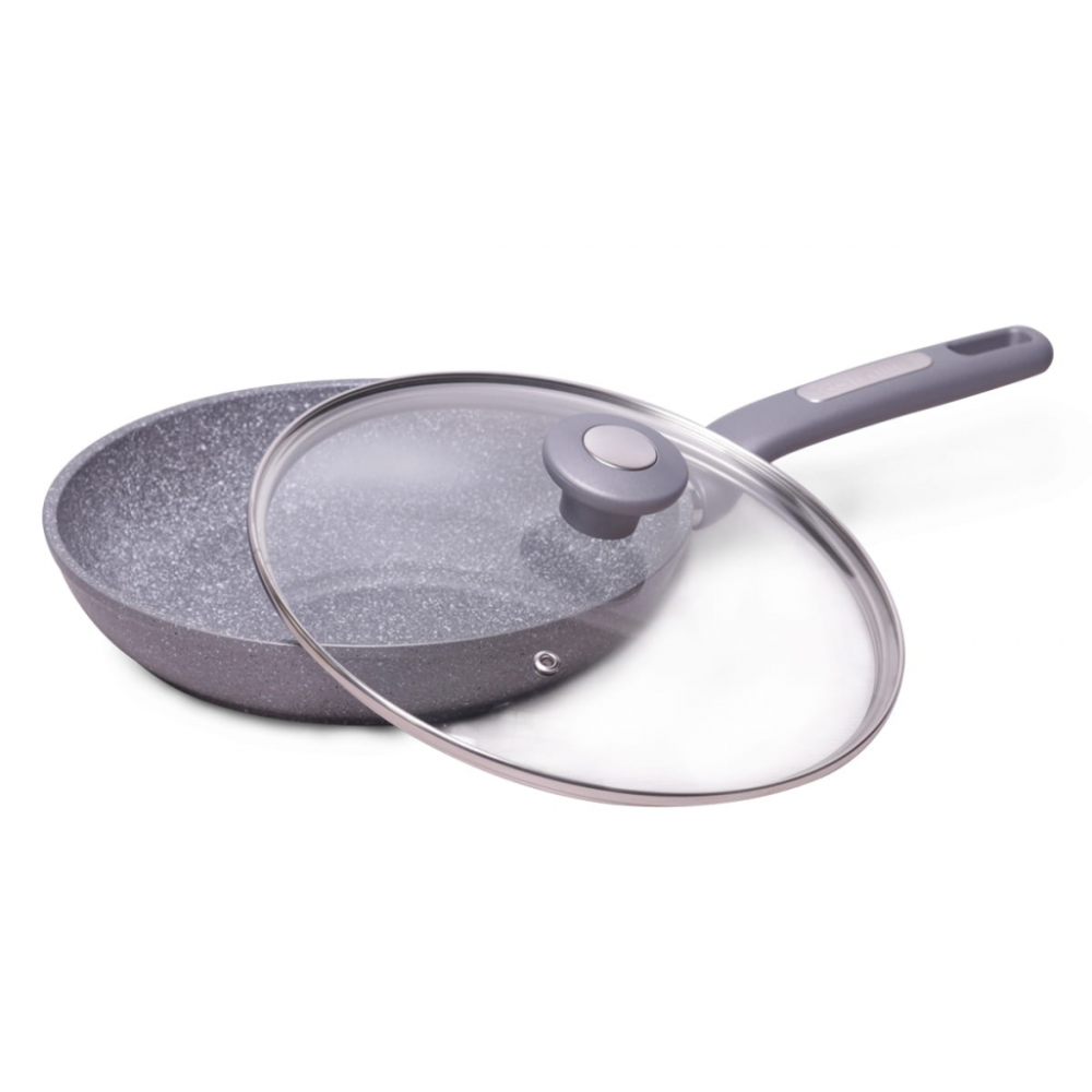Patelnia Granitowa Kamille KM4270-GR 22 cm + Pokrywka