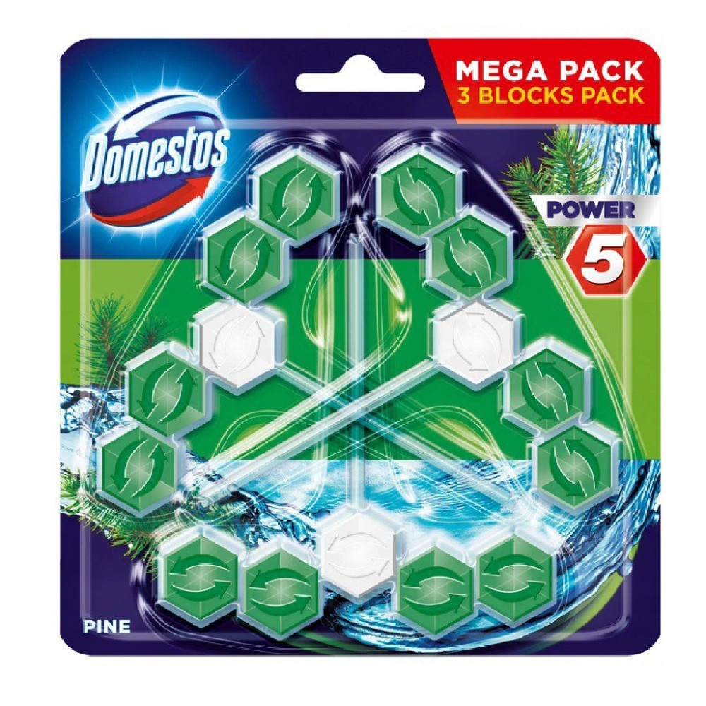 Domestos Power 5 Kostka toaletowa 3x55 g Pine