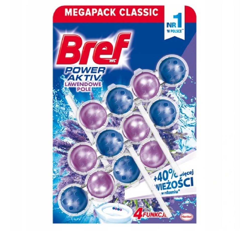 Bref Power Activ Zawieszka do toalet 3x50g Lawenda