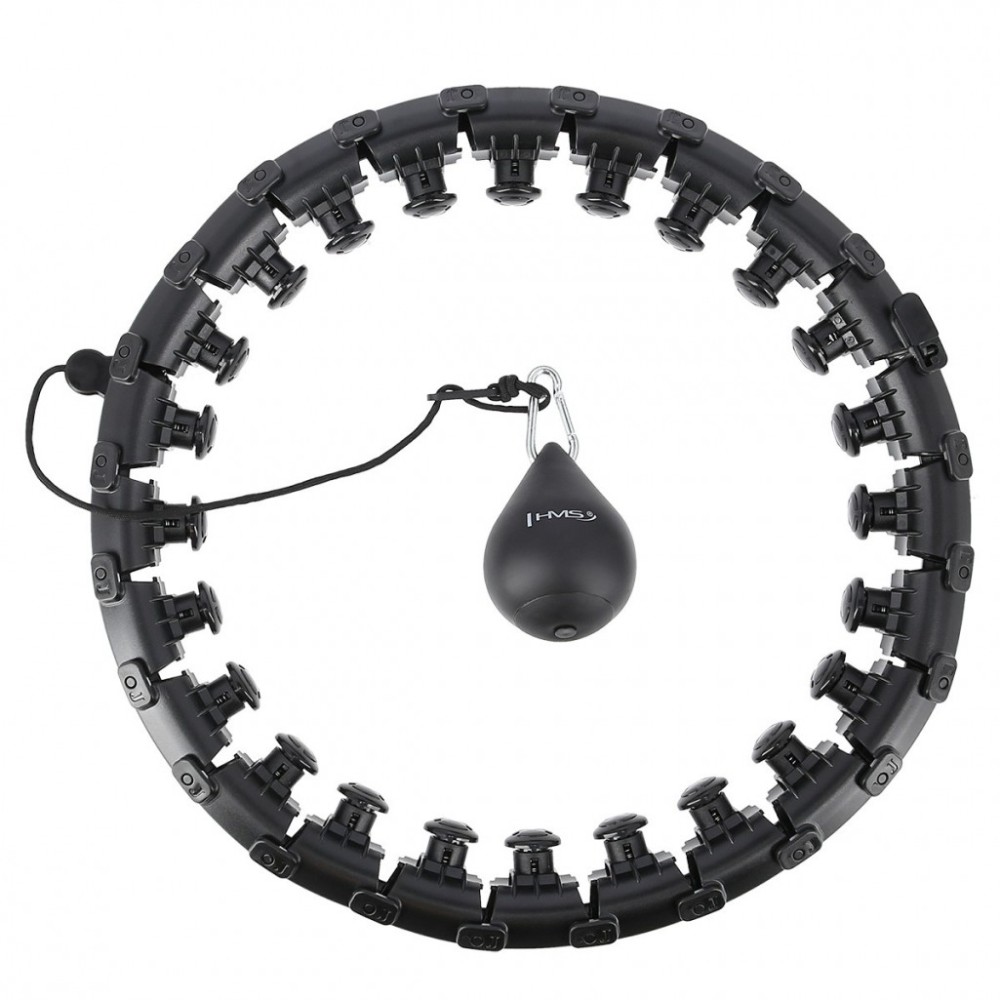 Hula Hop z wypustkami i obciążnikiem HMS HHW01 Black
