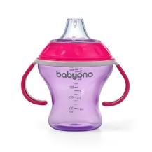 BabyOno Kubek niekapek z miękkim ustnikiem 180ml różowy