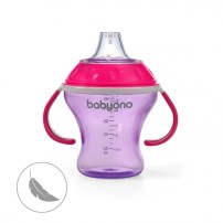BabyOno Kubek niekapek z miękkim ustnikiem 180ml różowy