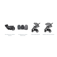 Espiro Next up Chrome wózek 2w1 607 Gray Shades Air koła