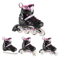 Rolki 4w1 Nils NH10905 S(31-34) czarno-różowe