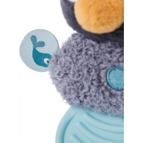 NICI 48044 Teething Ring Penguin Wading Sign 11 cm Grey