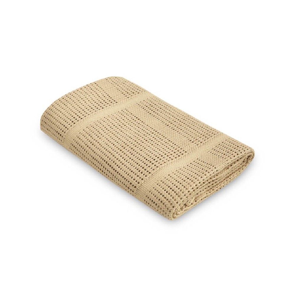 Sensillo Lulu Ażurowy kocyk 95 x 95 cm beż kawa