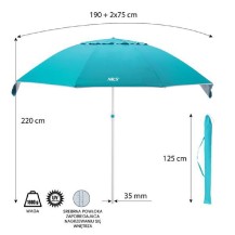 Parasol plażowy Nils NC7822 turkusowy