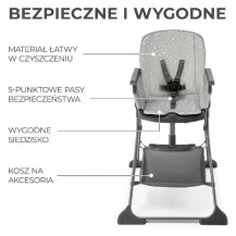 Krzesełko do karmienia Kinderkraft Foldee Grey