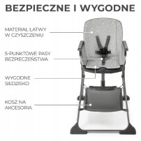 Krzesełko do karmienia Kinderkraft Foldee Grey