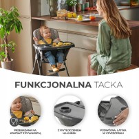 Krzesełko do karmienia Kinderkraft Foldee Grey