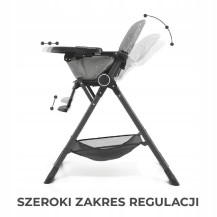 Krzesełko do karmienia Kinderkraft Foldee Grey