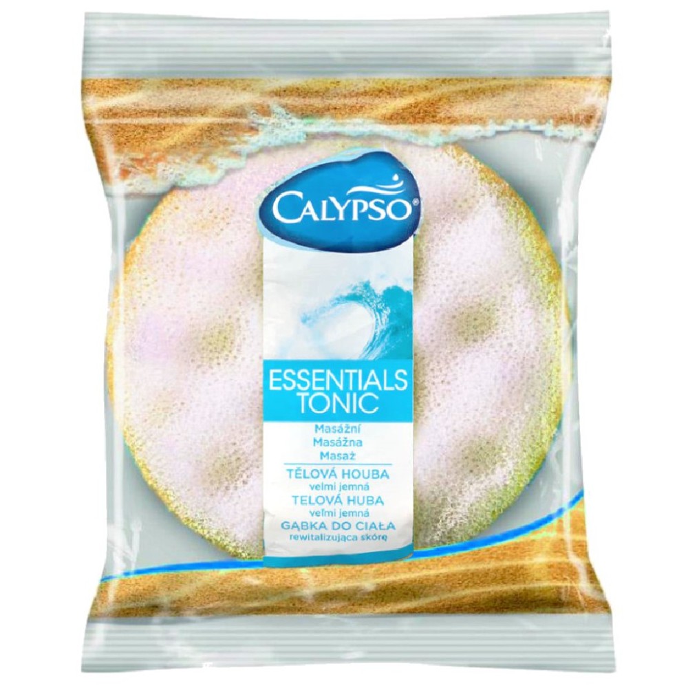 Gąbka do masażu 2w1 Calypso Essentials Tonic żółta