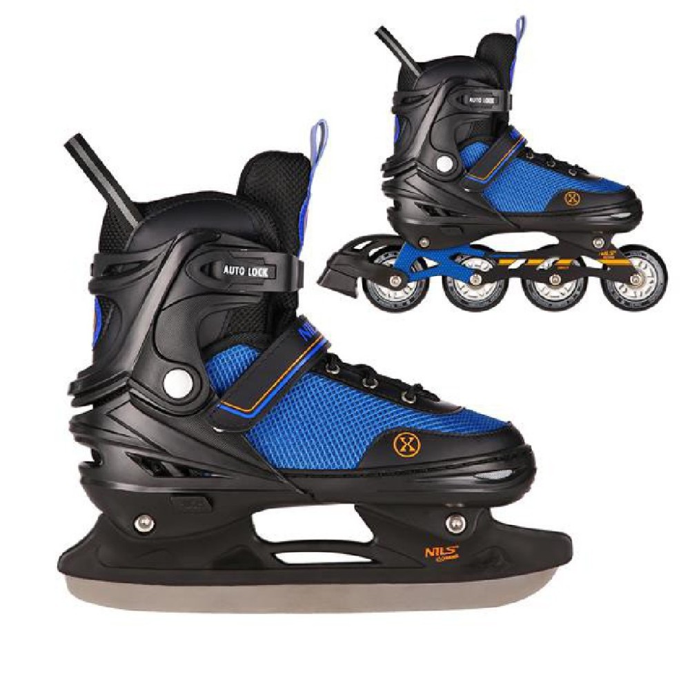 Rolki Nils 2w1 NH18188A M(34-38) czarno-niebieskie