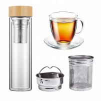Szklana butelka termiczna z zaparzaczem Kamille 9020 450 ml