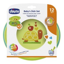 Chicco Zestaw 2 talerzy 12 m+ zielony