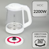 Czajnik Bezprzewodowy MPM MCZ-124 Szklany 2200W