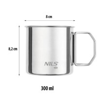 Zestaw czterech kubków ze stali nierdzewnej Nils Camp NC1762
