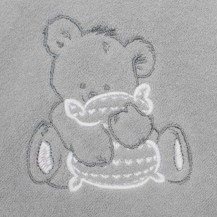 New Baby Okrycie kąpielowe frotte z kapturkiem ręcznik 80x80 szary miś